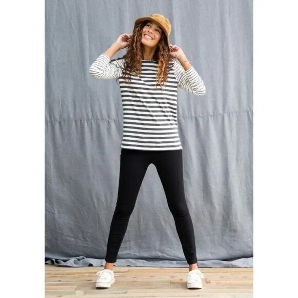 Matilda Jane Black Cotton Mid Rise Leggings M